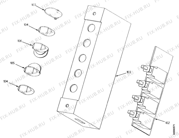 Взрыв-схема вытяжки Zanussi ZHC916X - Схема узла Section 2